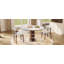 Table de salle à manger extensible 47 po pour 4 à 6 personnes, table de cuisine pliante en pierre frittée avec base en bois de noyer, table de salle à manger moderne peu encombrante