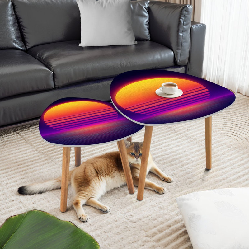 Ensemble de 2 tables basses gigognes Triangle