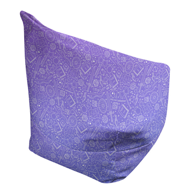 Sac de pois Kitterman, H 27 po x L 30 po x P 25 po, Pouf fauteuil, Violet / bleu
