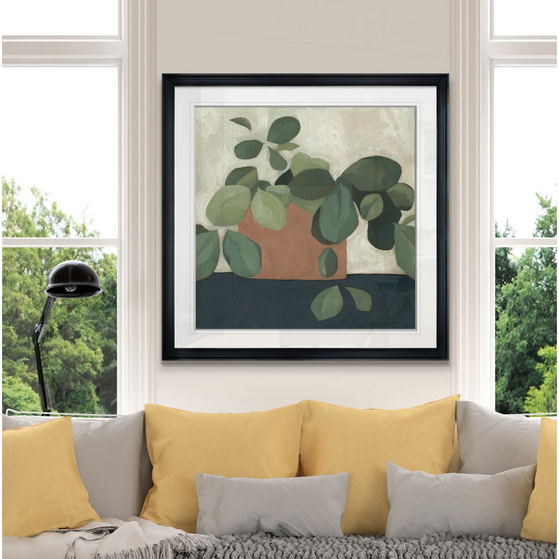 " Jade Hoya II ", 28" H x 28" W x 1.5" D, Black Framed