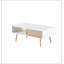Table basse en rotin, porte coulissante pour le rangement, pieds en bois massif-1825398870