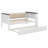 Wood Daybed With Storage Shelves, Upholstered Backrest,USB And Trundle-383491017