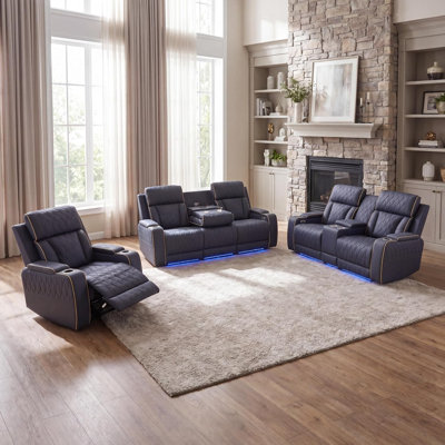 Ensemble inclinable en cuir avec port USB / rangement / tasse