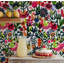 Scandinavian Folk Art Floral Wallpaper Pink