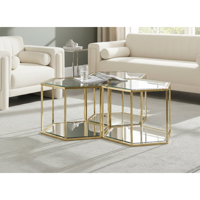 Table basse avec rangement Dickerson, Doré