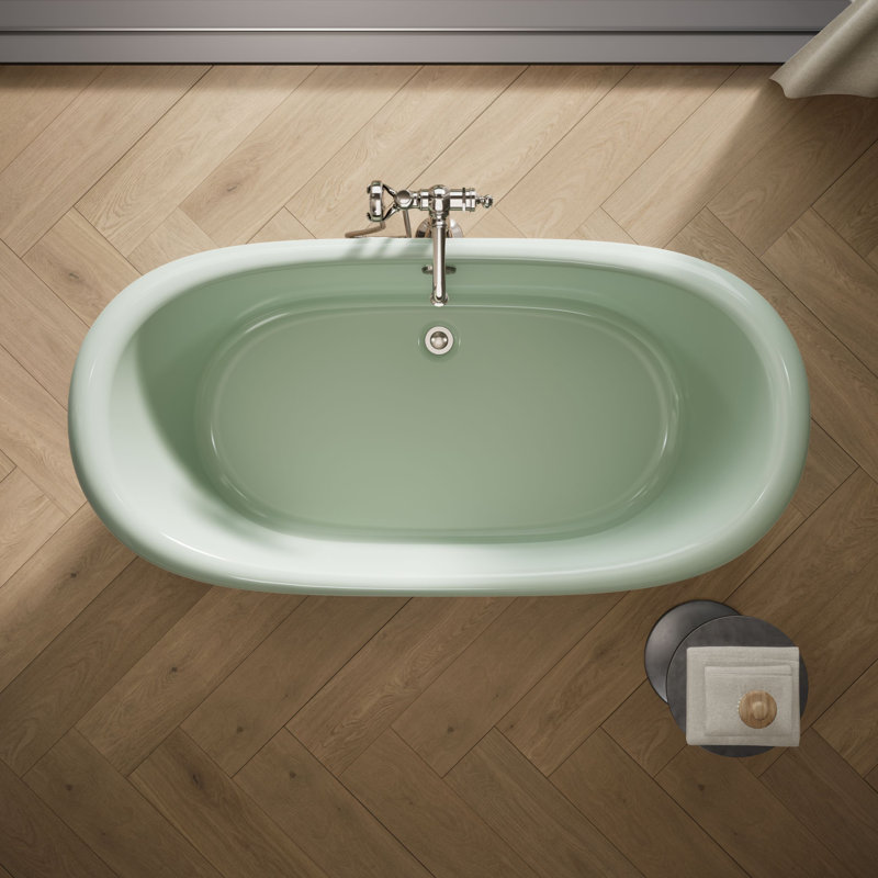 Artifacts 66-1/8 In. X 32-1/2 In. Freestanding Bath, Gray