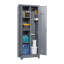 Armoire de rangement en acier robuste avec portes verrouillables, tablettes et tringle