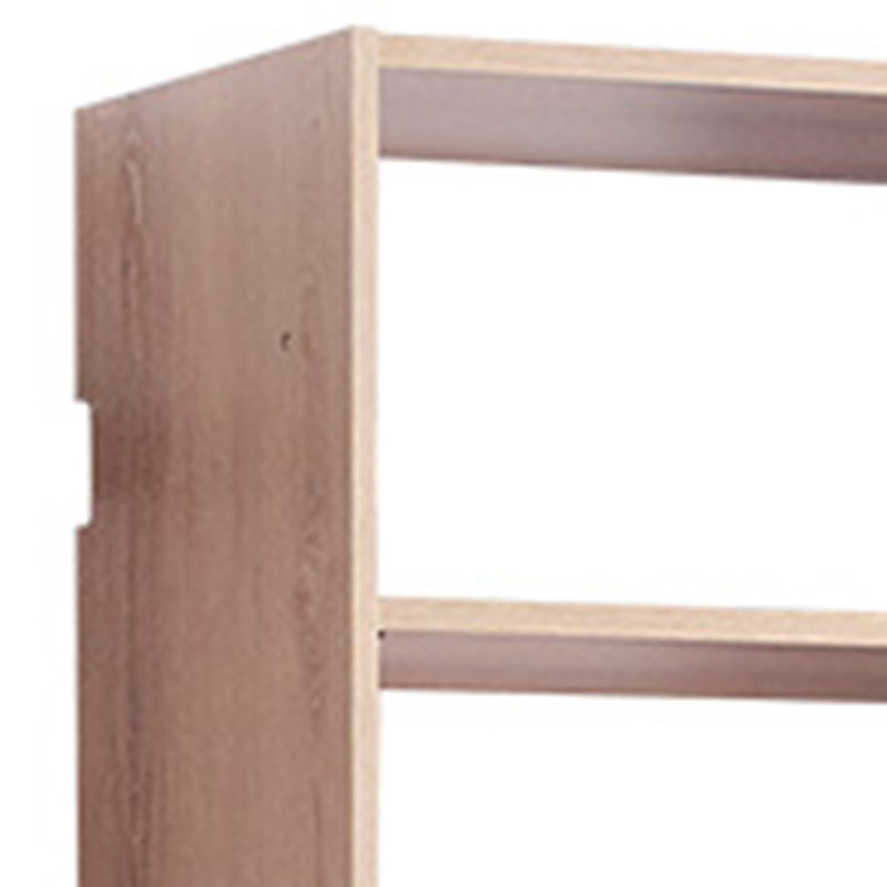 Tablette réglable murale Vedz, 4 tablettes ouvertes, mélamine, Brun chêne