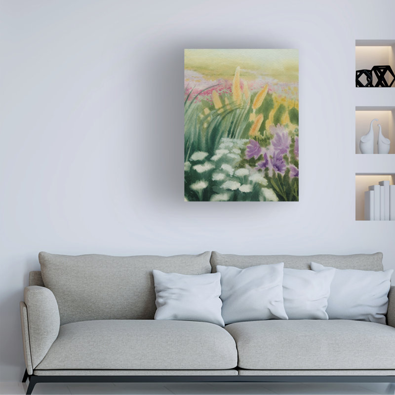 Art mural sur toile tendue - Art mural Grace Popp «Ble ressorts Wildflower Garden I» pour le salon, la chambre à coucher ou le bureau - 14 x 19