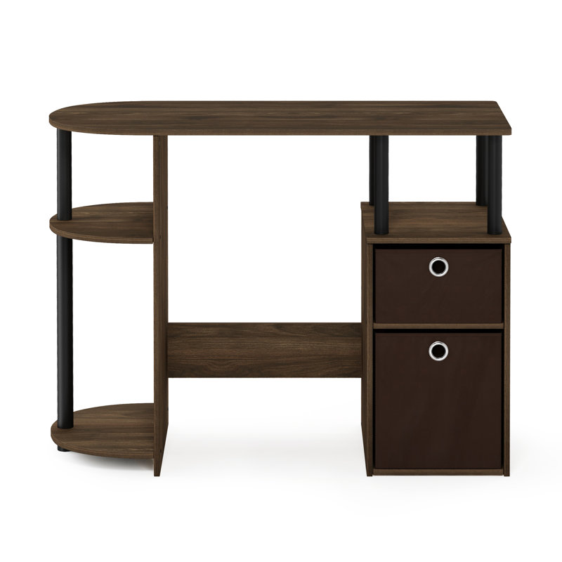 Lansing Computer Desk, Columbia Walnut/Black/Dark Brown