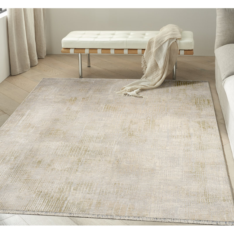 Tapis gris moderne Calvin Klein CK089 9 pi x 12 pi Drift, Rectangle 9 pi x 12 pi