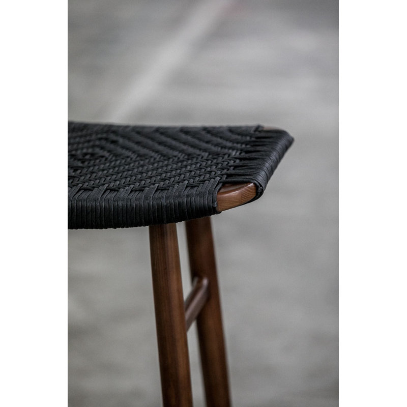 Tabouret Freja, Ficelle naturelle, Noyer naturel