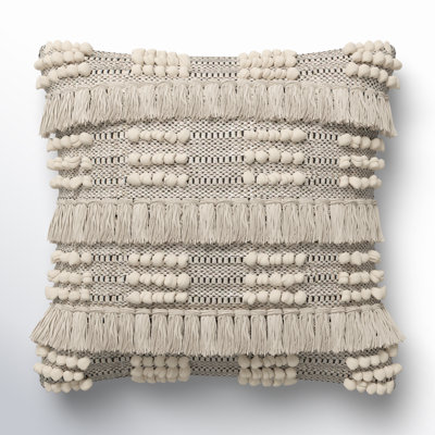 Venora Fringed Cotton Throw Pillow