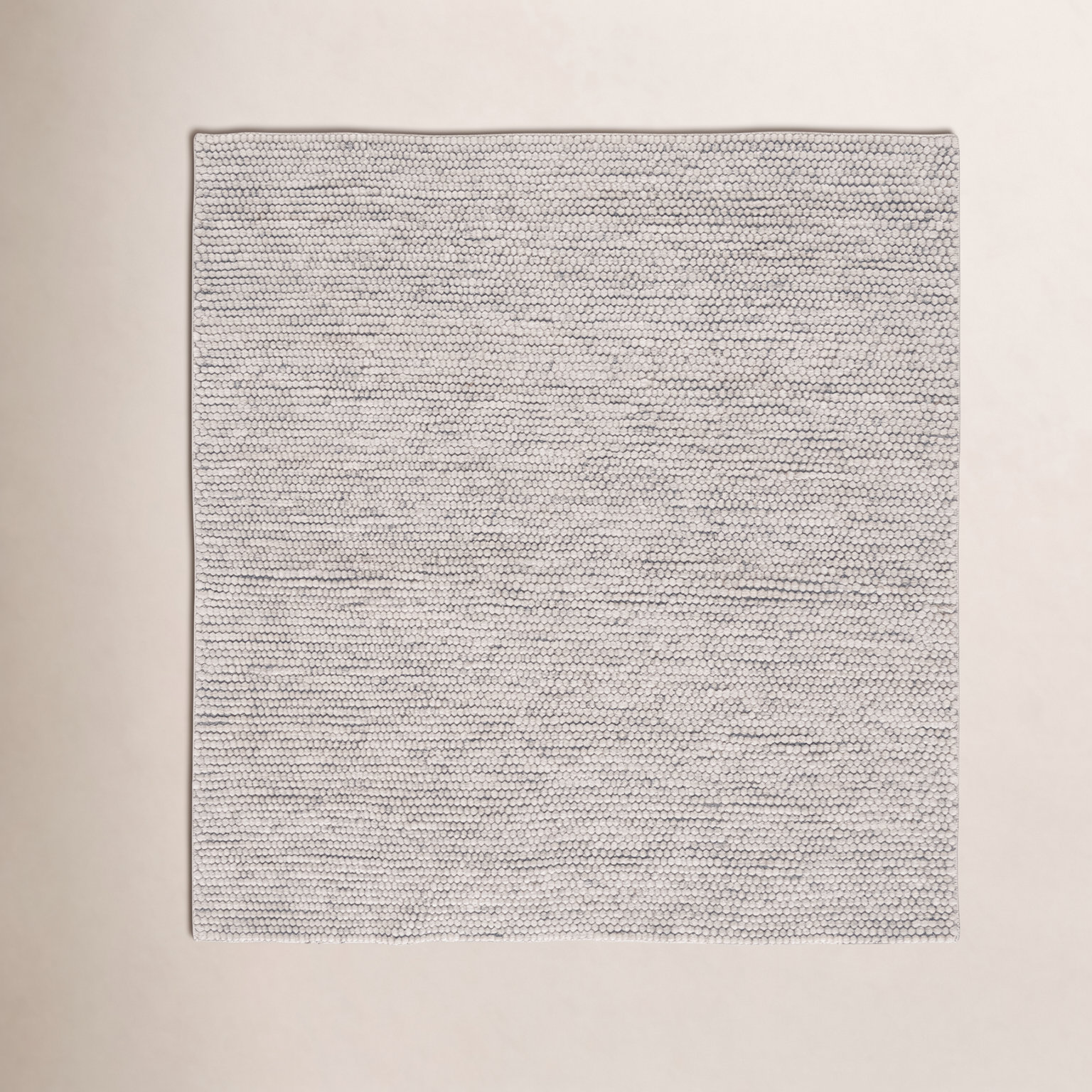 Elle Silver Hand-Woven Wool Rug, Square 12'