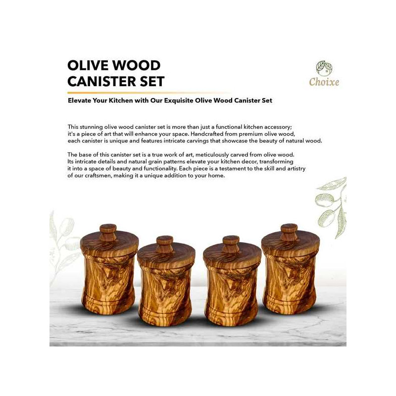 Ensemble de pots en bois d'olivier