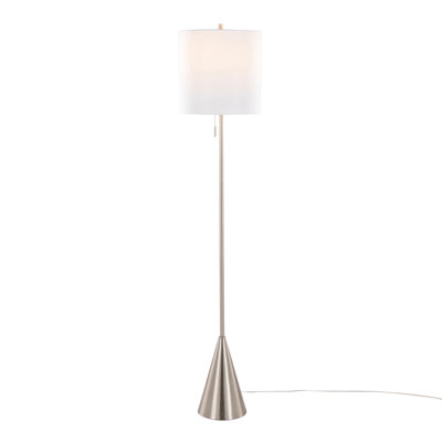 Cone 64" Contemporary Metal Floor Lamp In Metal With Linen Shade From Grandview Gallery