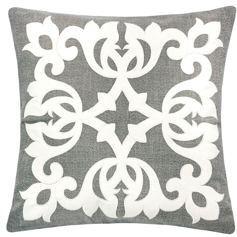 Coussin décoratif en lin, Argent