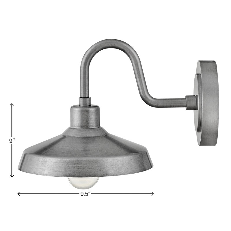Forge 1 - Light Outdoor Barn Light, Antique Brushed Aluminum, 9" H x 9.5" W x 13.5" D