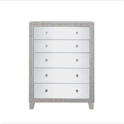 Commode à finition miroir et champagne Sliverfluff