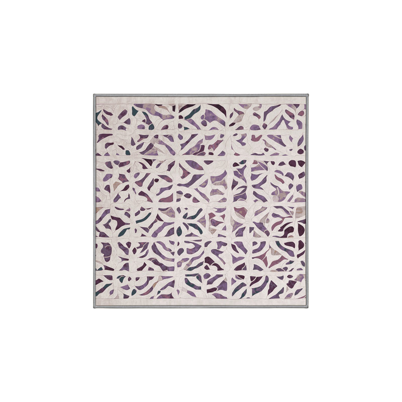 Machine Washable Gray Area Rug, Square 6'