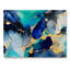 Art mural abstrait en acrylique bleu et doré pour salon-1228892389