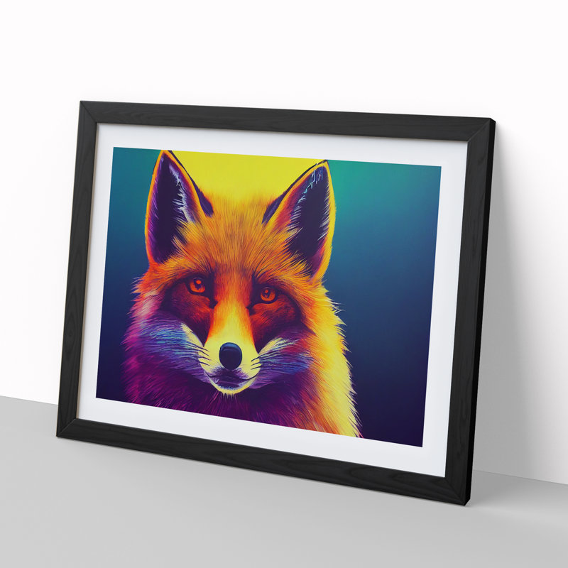 Fox Vol.2 - Single Picture Frame Print, Black Framed, 46cm H x 64cm W x 2cm D