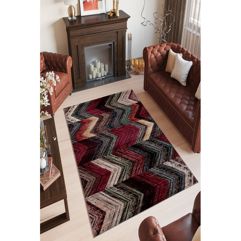 Eco-Friendly Non-Slip Area Rug, 4.6 x 7.2 Feet | 100% Polyester, Antibacterial, Machine Washable | 650 g/m², 0.16 in Pile Height, Digital Print | Perfect for Living Room, Bedroom, and High-Traffic Areas