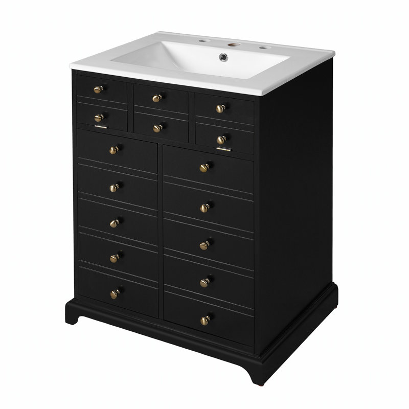 Meuble-lavabo de 24 po avec lavabo en céramique, élégance moderne et fonctionnalité exceptionnelle pour tout décor