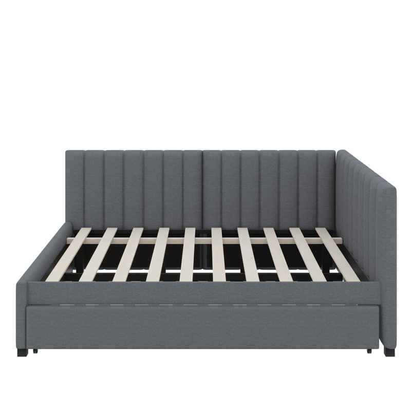 Lit de jour double avec lit gigogne, Gris