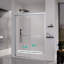 Cadre double porte de douche à fermeture en douceur à ouverture coulissante - Porte de douche à ouverture coulissante de salle de bain - (6 mm) porte en verre trempé épais-122071589