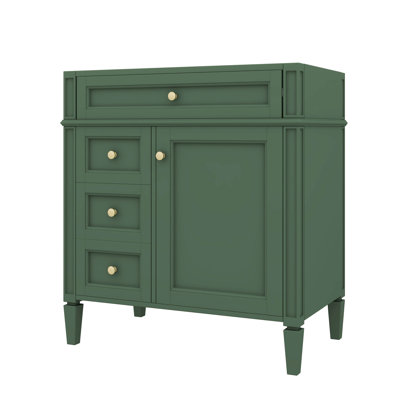 Meuble-lavabo de 30 po sans lavabo supérieur, armoire de rangement contemporaine avec 2 tiroirs et un compartiment rabattable