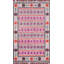 Tapis oriental rose en laine touffeté à la main Deyanna-2072011844