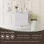 Meuble-lavabo mural moderne 24 po, lavabo blanc brillant, lavabo à surface solide, tiroirs à fermeture en douceur, fabrication en une pièce en résine, fonctionnement stable et durabilité
