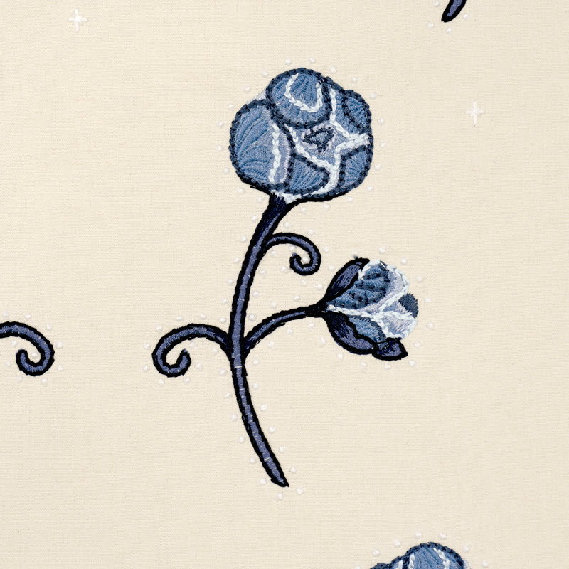 Schumacher X Backdrop Rhinestone Cowboy Embroidery Fabric, Navy