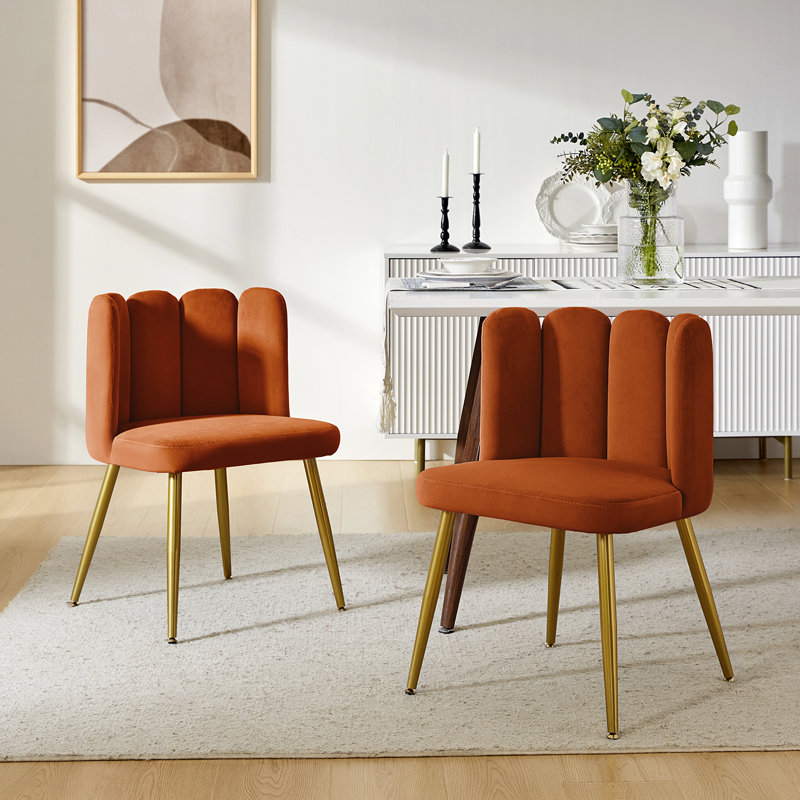 Pieraldo Upholstered Side Chair, Orange