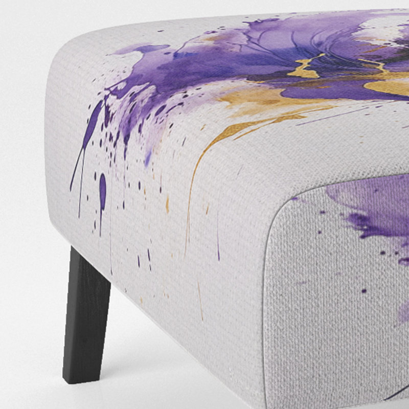 Purple and Gold Splash - Upholstered Fractals Accent Chair and Modern & Contemporary Arm Chair - Multiple Color
