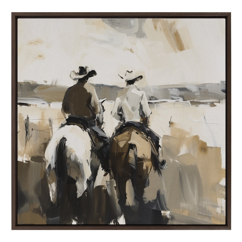 «Abstract Cowboy», art mural encadré sur toile, Brun