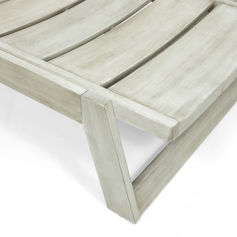 Acacia Wood Chaise Lounge Set With Adjustable Seating