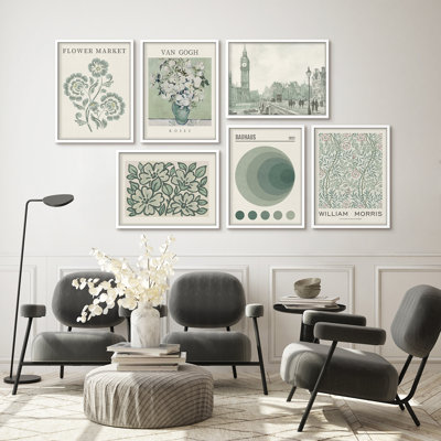 Gallery Wall Art Poster Framed Set, Manufactured Wood Wall Art Picture Frames, Photo Collage Framed Wall Decor