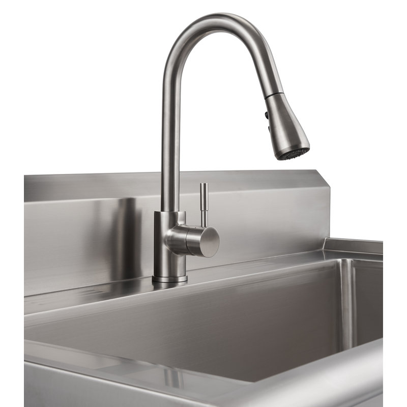 42" L x 24" W Free Standing Laundry Sink with Faucet