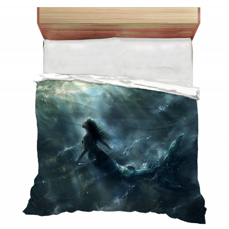 Édredon fantaisie sous-marin Mermaid Bedding_12360, Édredon simple très long