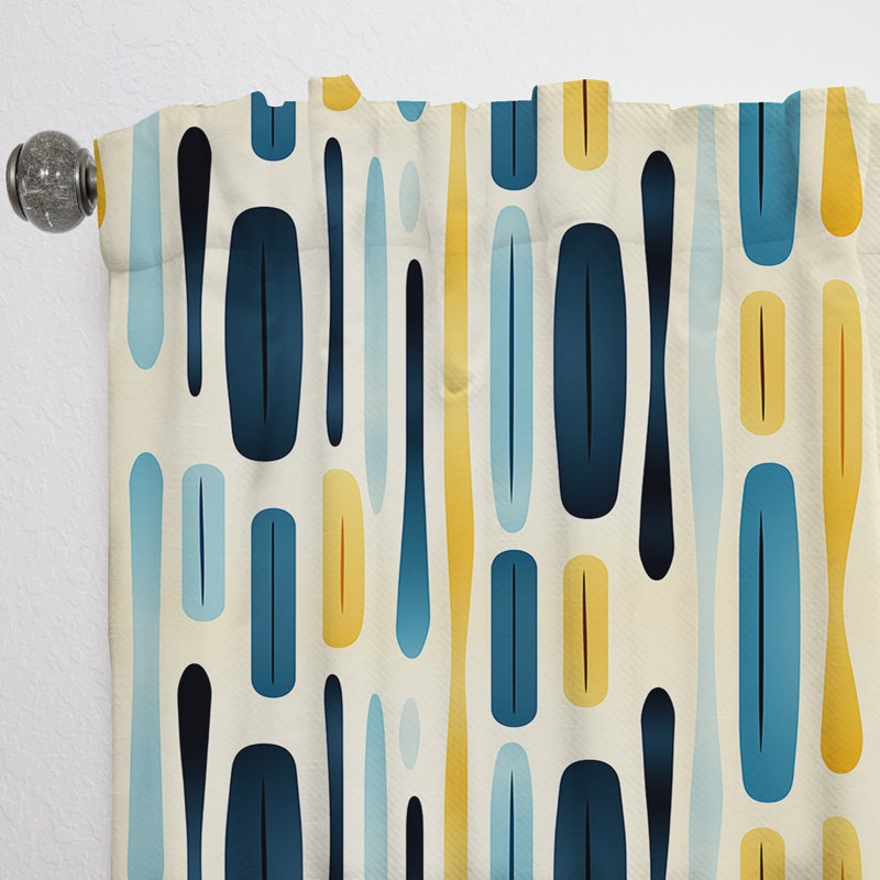 Rideau obscurcissant rayé bleu et jaune Harmony, L 52 po x L 108 po
