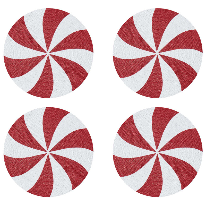  Peppermint Set of 4 Round Placemats