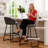 Upholstered Counter Stool With Metal Frame-14802319-14802313