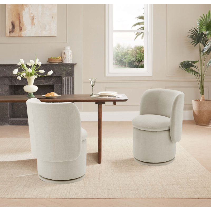 Fauteuil demi-tonneau pivotant Adrielle, Lin Effie