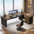 80.71-Inch L-Shaped Executive Desk, Large Office Table with File Cabinet-1029512706