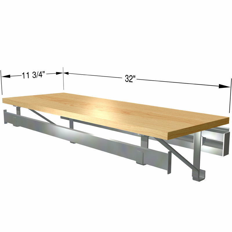 Single Shelf-Hang Closet System, Maple, 8.5"H x 32"W x 11.75"D