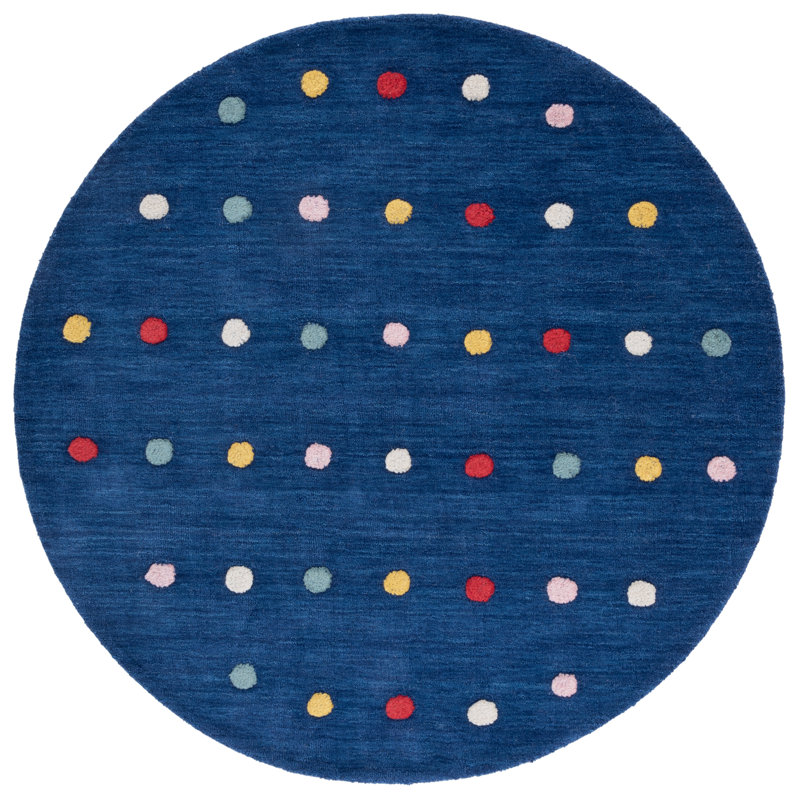 Reon Hand Loomed 70% Wool, 20% Latex, 10% Cotton Rug, Round 5'