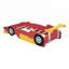 Lit plateforme en forme de voiture de course avec roulettes, conception durable et rails de sécurité-2074786976-2074786991