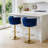 Swivel Adjustable Height Bar Stool with Woven Backs and Gold Base-115229941